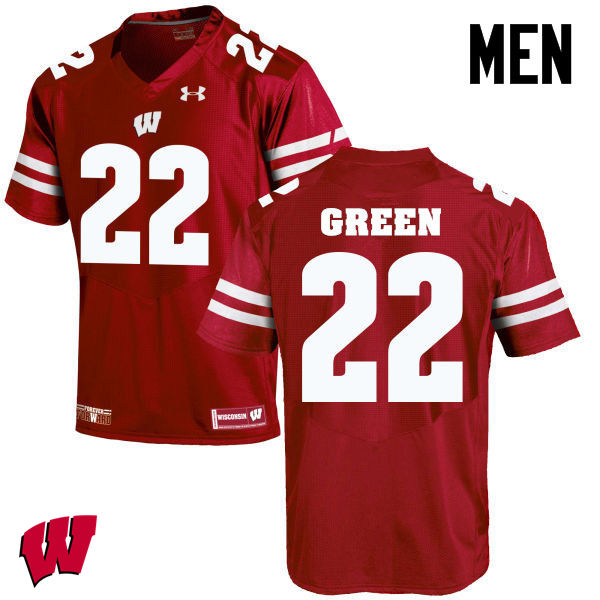 Men Winsconsin Badgers #22 Cade Green College Football Jerseys-Red